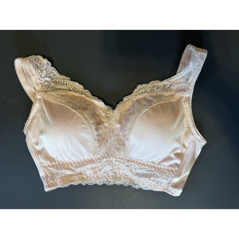 Rhonda Shear Pretty Pink Betty Pin-up Bra Back Hook Full Coverage S Small 6728P
